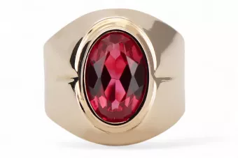 Pierścionek Vintage Biżuteria Rubin Oryginalny wyrób Vintage 14k z różowego złota vrc296r